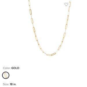 18in Paperclip Chain in 10K Yellow Gold